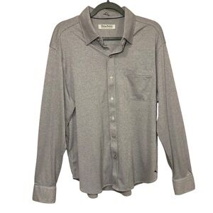 Tommy Bahama‎ San Lucio Stretch Shirt Mens Large Purple Houndstooth